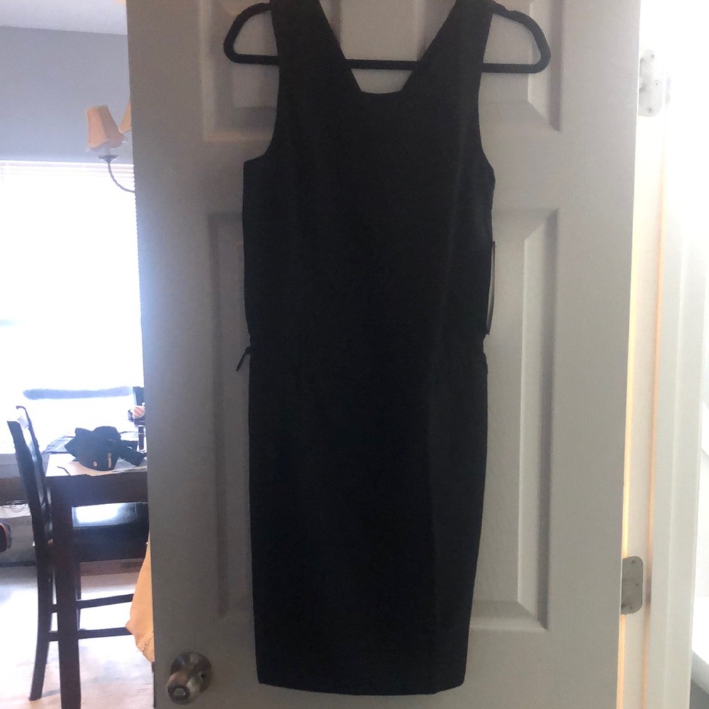 Reebok Black Sheath Midi Dress Scoop Neck